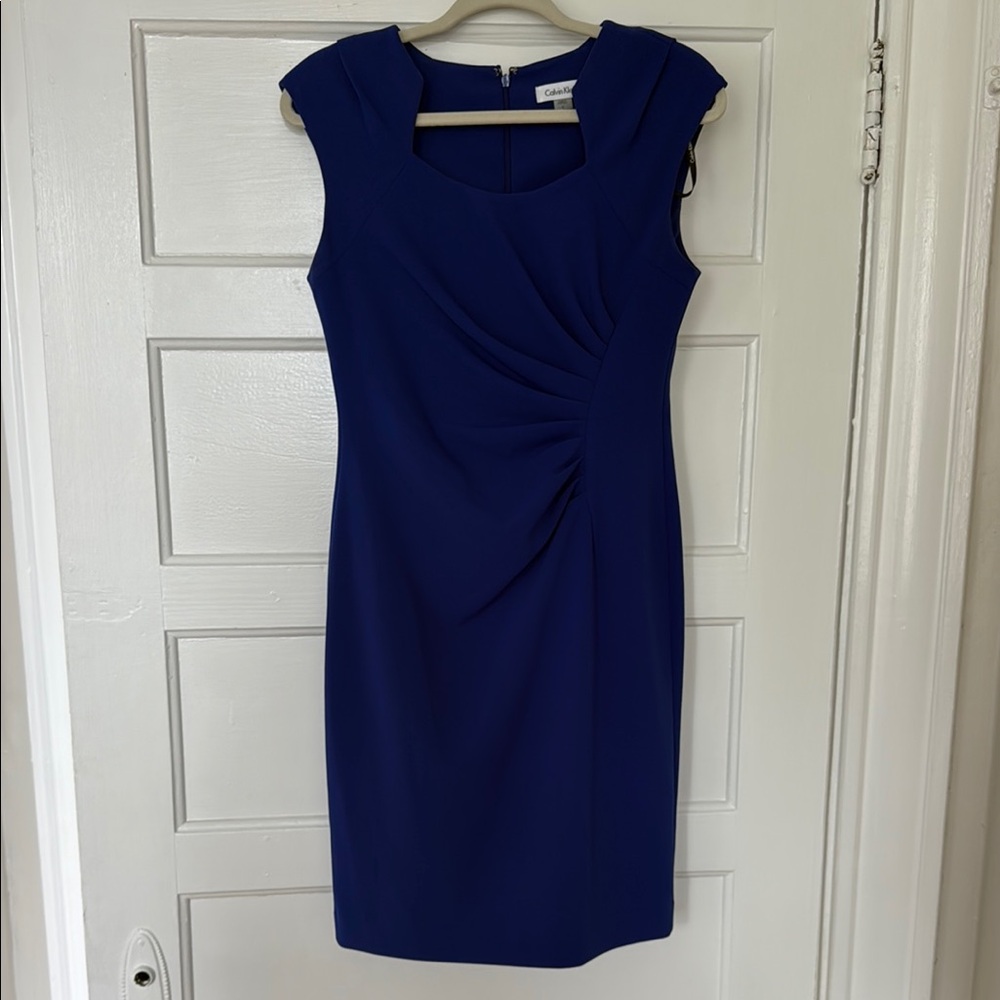 Calvin Klein Blue Sleeveless Sheath Dress